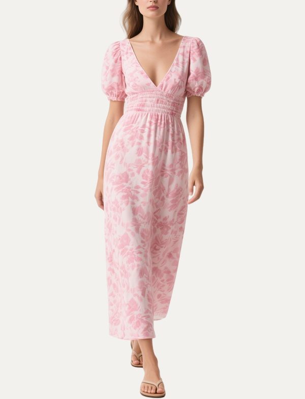 causal-loose-summer-v-neck-puff-sleeve-cover-up-dresses-for-women