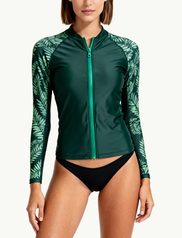 womens-plant-pattern-patchwork-long-sleeve-fresh-temperament-rash-vest